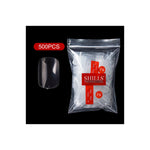 PKT 500pcs Short Full Cover Nail Tips Clear - 6