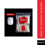 PKT 500pcs Short Full Cover Nail Tips Natural - 1