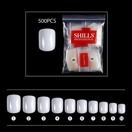 PKT 500pcs Short Full Cover Nail Tips Natural - 2