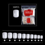 PKT 500pcs Short Full Cover Nail Tips Natural - 2