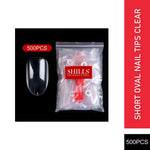 PKT 500pcs Short Oval Nail Tips Clear - 1