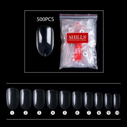 PKT 500pcs Short Oval Nail Tips Clear - 2