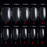 PKT 500pcs Short Oval Nail Tips Clear - 3
