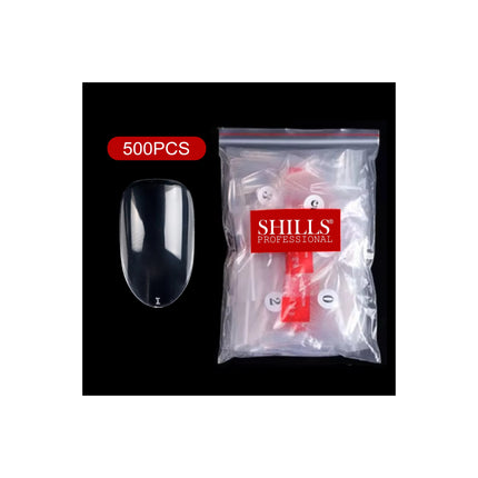 PKT 500pcs Short Oval Nail Tips Clear - 6