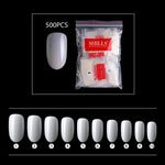 PKT 500pcs Short Oval Shape Nail Tips Natural - 2
