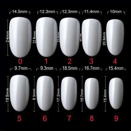 PKT 500pcs Short Oval Shape Nail Tips Natural - 3