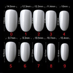 PKT 500pcs Short Oval Shape Nail Tips Natural - 3