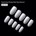 PKT 500pcs Short Oval Shape Nail Tips Natural - 4