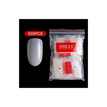 PKT 500pcs Short Oval Shape Nail Tips Natural - 6