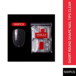 PKT 500pcs Short Round Shape Nail Tips Clear - 1