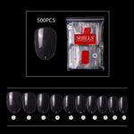 PKT 500pcs Short Round Shape Nail Tips Clear - 2