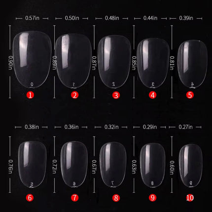 PKT 500pcs Short Round Shape Nail Tips Clear - 3