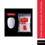 PKT 500pcs Short Round Shape Nail Tips Natural - 1