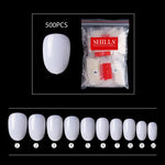 PKT 500pcs Short Round Shape Nail Tips Natural - 2