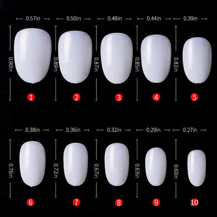 PKT 500pcs Short Round Shape Nail Tips Natural - 3