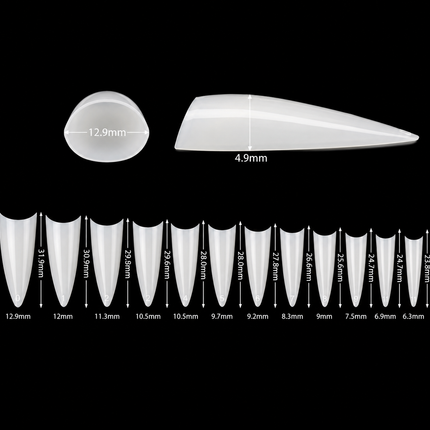 PKT 500pcs Stiletto Tips Natural