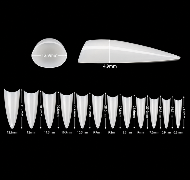 PKT 500pcs Stiletto Tips Natural