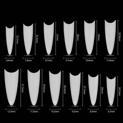 PKT 500pcs Stiletto Tips Natural