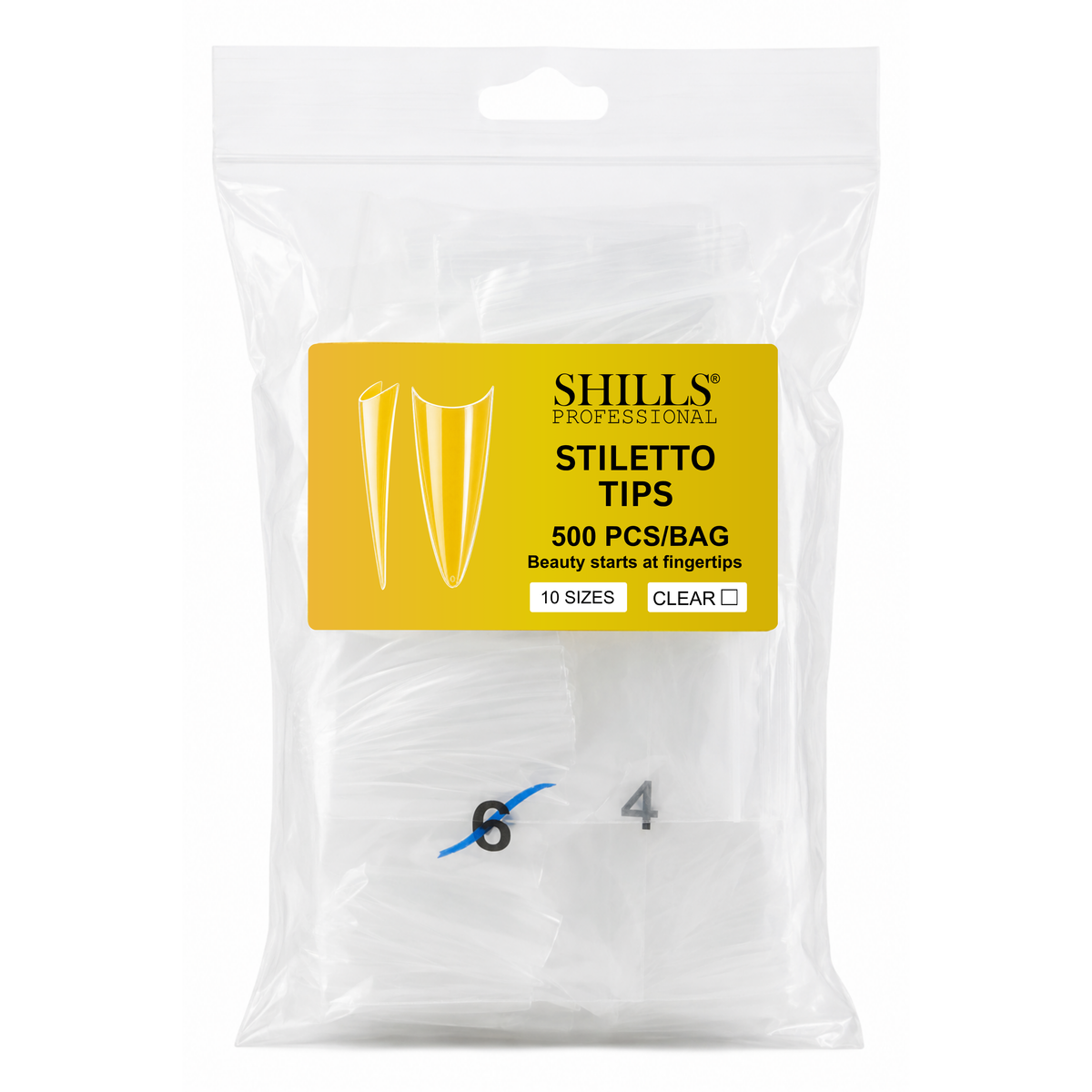PKT 500pcs StilettoTips Clear