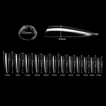 PKT 500pcs StilettoTips Clear