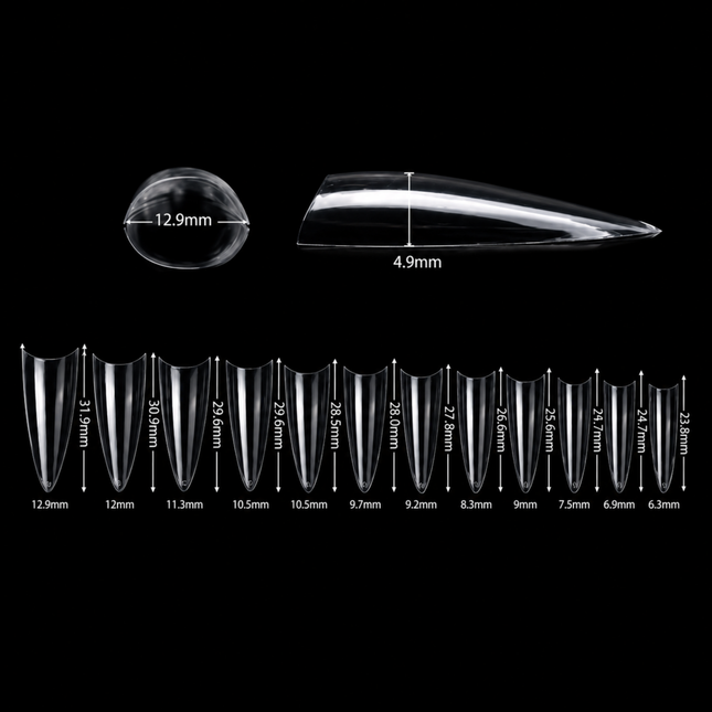 PKT 500pcs StilettoTips Clear