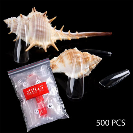 PKT 500pcs T-Shape Nail Tips Clear - 4