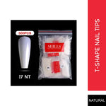 PKT 500pcs T-Shape Nail Tips Natural - 1
