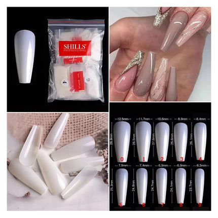 PKT 500pcs T-Shape Nail Tips Natural - 2