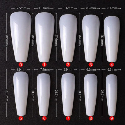 PKT 500pcs T-Shape Nail Tips Natural - 3