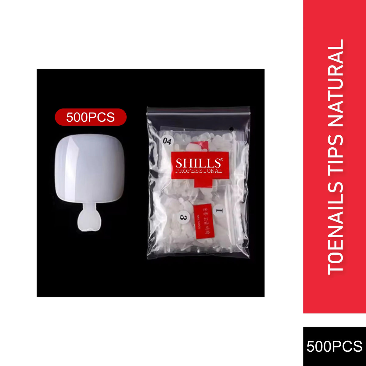 PKT 500pcs Toenails Tips Natural - 1