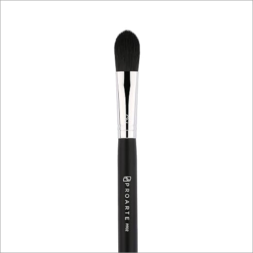 PROARTE Mini Foundation Applicator PF-02 featuring a sleek brush design with a black handle and soft bristles, perfect for smooth and even foundation application.