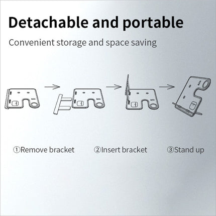 Detachable metal tablet stand with minimalist design and silver finish for 15w wireless charger phone watch charging stand