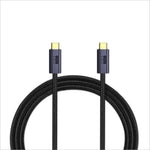 Black braided usb c cable with gold-plated connectors and usb 4 20gbps for fast charge and data synchronization