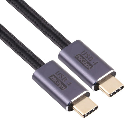 Usb 4 qc 4.0 fast charging cable with black braided exterior and metallic purple connectors for fast charge and data synchronization