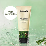 QUENCH Anti Dandruff Conditioner with tea tree extracts, perfect for minimizing dandruff and promoting silky hair.