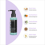 Mood shot of Quench Gentle Cleansing Gel Face Wash with packaging, promoting a gentle cleansing gel for brighter, hydrated skin.