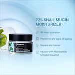 Detail view of Quench Hydrated Ever After Kit components, comprising snail mucin skincare and gua sha for hydration.