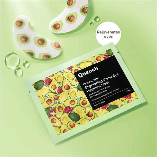 Brightening Under Eye Hydrogel Patch with Avocado Vitamins C & E - moisturizing under eye patches infused with avocado and hyaluronic acid.
