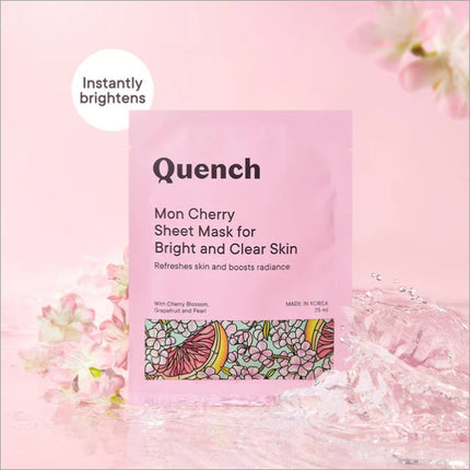 Brightening & Skin Clarifying Sheet Mask with Cherry Blossom Radiance - 25 ML, featuring vibrant cherry blossom extract for radiant skin. Ideal cherry blossom sheet mask for hydration.