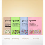 Close-up of Quench Korea's Rice Water Sheet Mask demonstrating serums and ingredients - perfect rice water face mask for instant hydration.