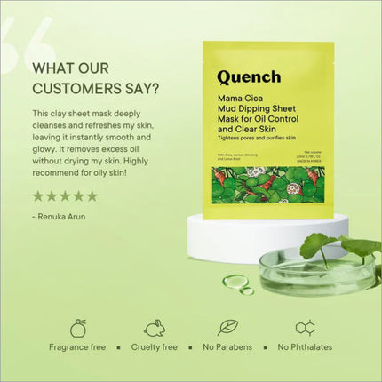 Close-up of Mud Sheet Mask with Cica Herb Repair packaging showcasing its ingredients, including kaolin clay and cica extracts, ideal for detoxifying and hydrating skin.