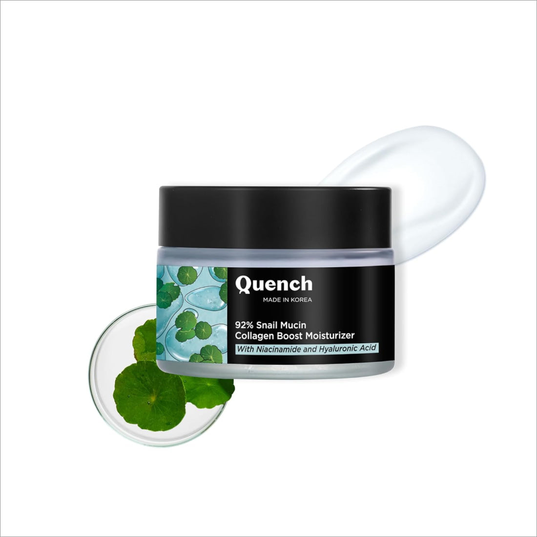 Quench 92% Snail Mucin Collagen Boost Moisturizer with Niacinamide & Hyaluronic Acid - Hydration for Dewy Skin | Snail Mucin Moisturizer