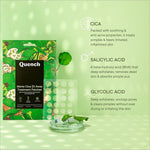 Close-up of Quench Zit Away Acne Pimple Patch highlighting the transparent design suitable for face application, featuring healing ingredients like Salicylic Acid and Cica.