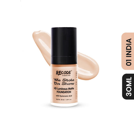 Recode HD Luminous Matte Foundation 30 ML shade 01 India