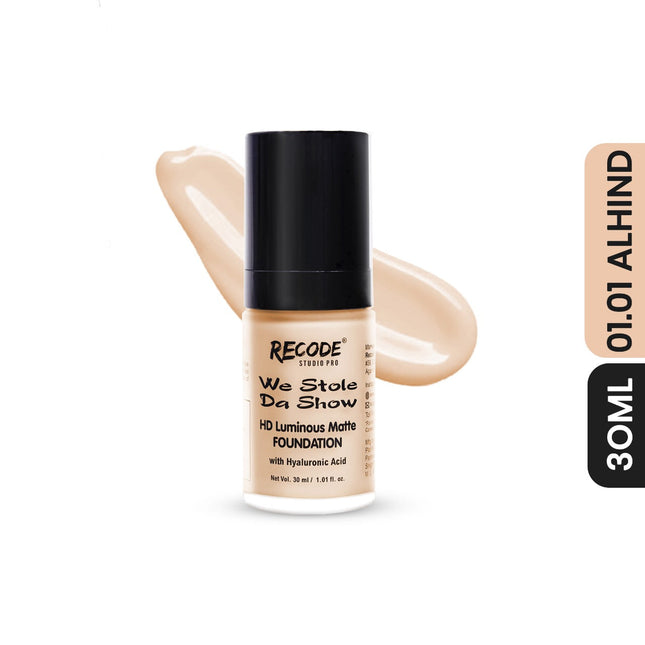 Recode HD Luminous Matte Foundation 30 ML shade 1.01 Alhind