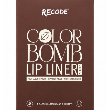 Recode 01 Brown Color Bomb Lip Liner Set of 5 ( 5 X 0.3 G) product photo 3