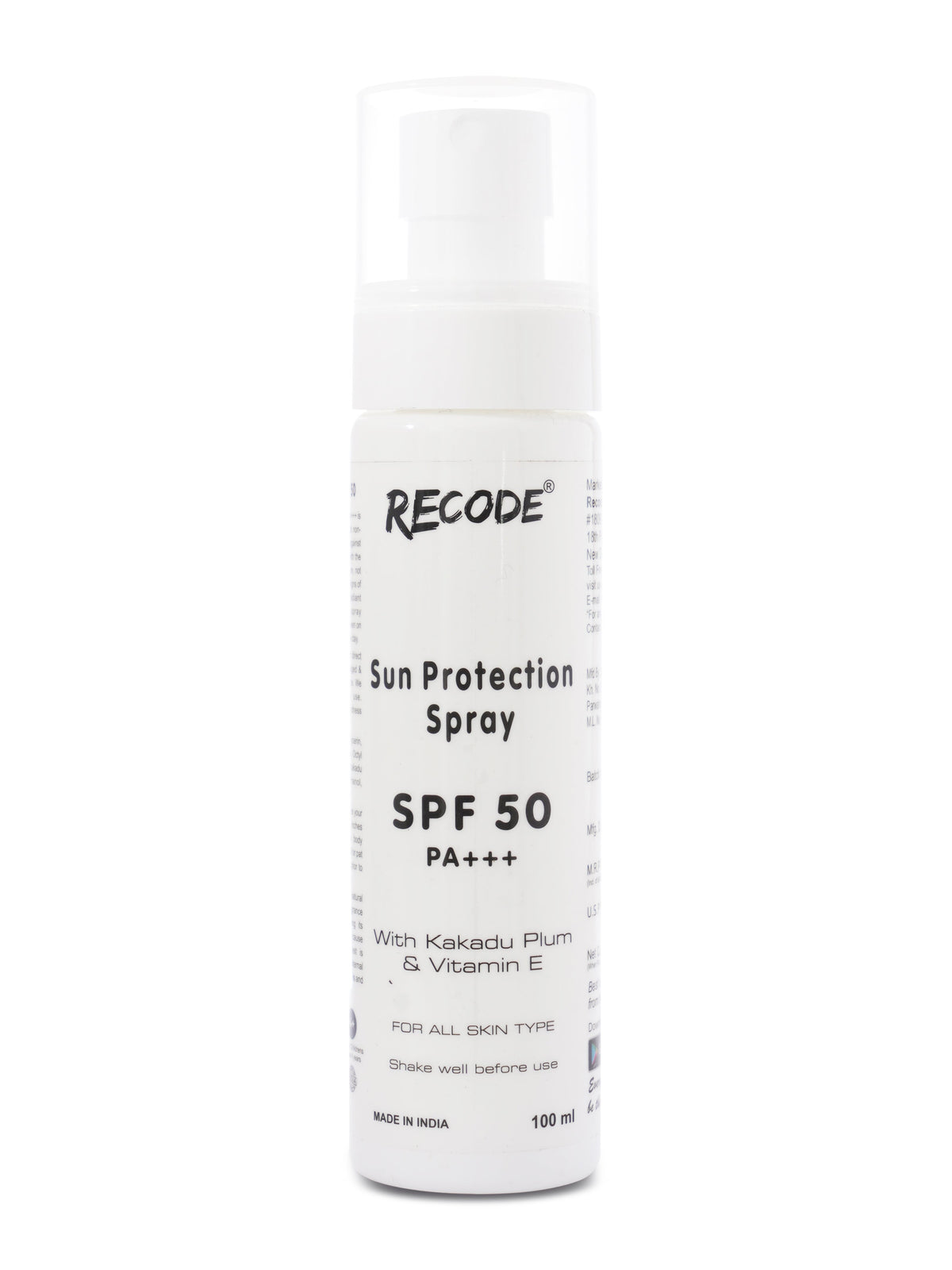 Recode Sun Protection Face Spray SPF50 PA+++ - 100 ML product image 1