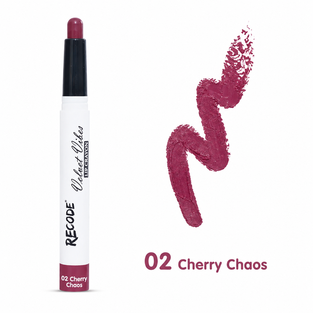 Recode Velvet Vibes Lip Crayon 02 Cherry Chaos 1.5 G