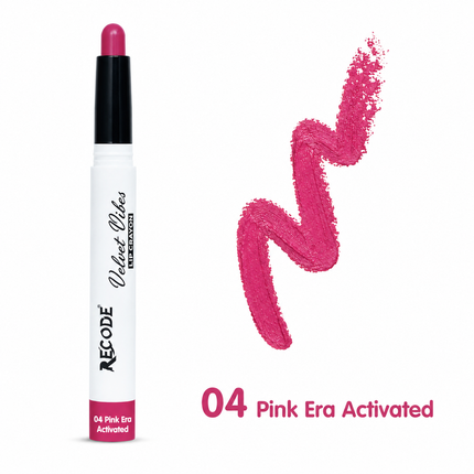 Recode Velvet Vibes Lip Crayon 04 Pink Era Activated 1.5 G
