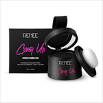 RENEE Cover-Up Hair Powder in a sleek container designed for easy application. This 4gm hair powder for grey roots showcases a fine powder for flawless application. Ideal for achieving fuller and denser hair instantly, this highly pigmented product offers long-lasting and matte finish. Perfect for those looking to cover grey roots and bald spots instantly.